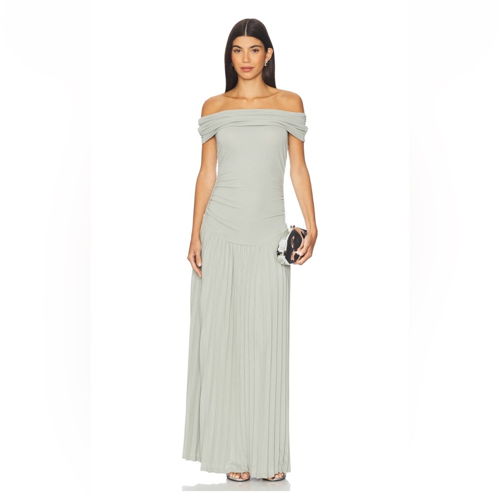 LIONESS Field of Dreams Maxi Dress in Light Sage